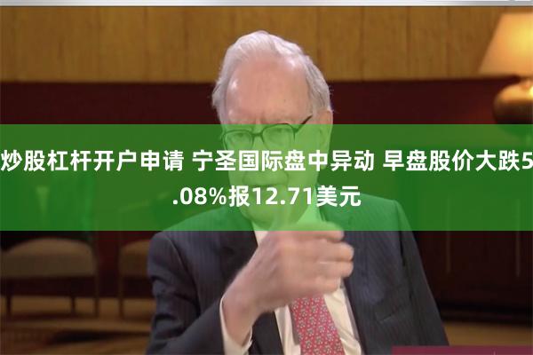 炒股杠杆开户申请 宁圣国际盘中异动 早盘股价大跌5.08%报